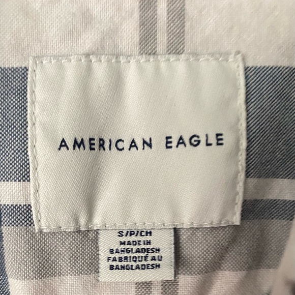 Men’s small American Eagle plaid flannel button up - Picture 3 of 3